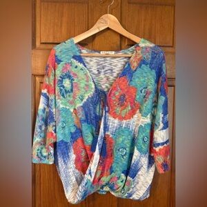 Colorful Knit Top with Tassels Coastal Summer Cottagecore Boho Size L